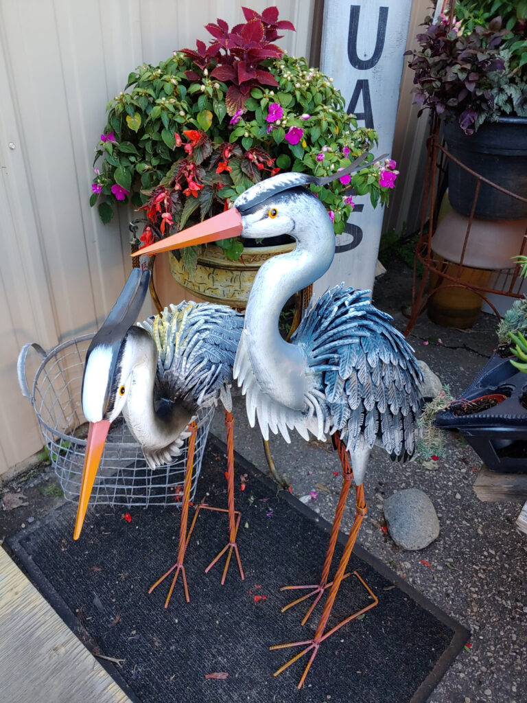 Blue Heron Garden Statues (Pair)
