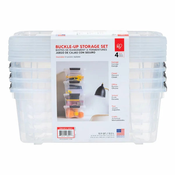 IRIS 12.9-Quart Buckle-Up Storage Box – Blue